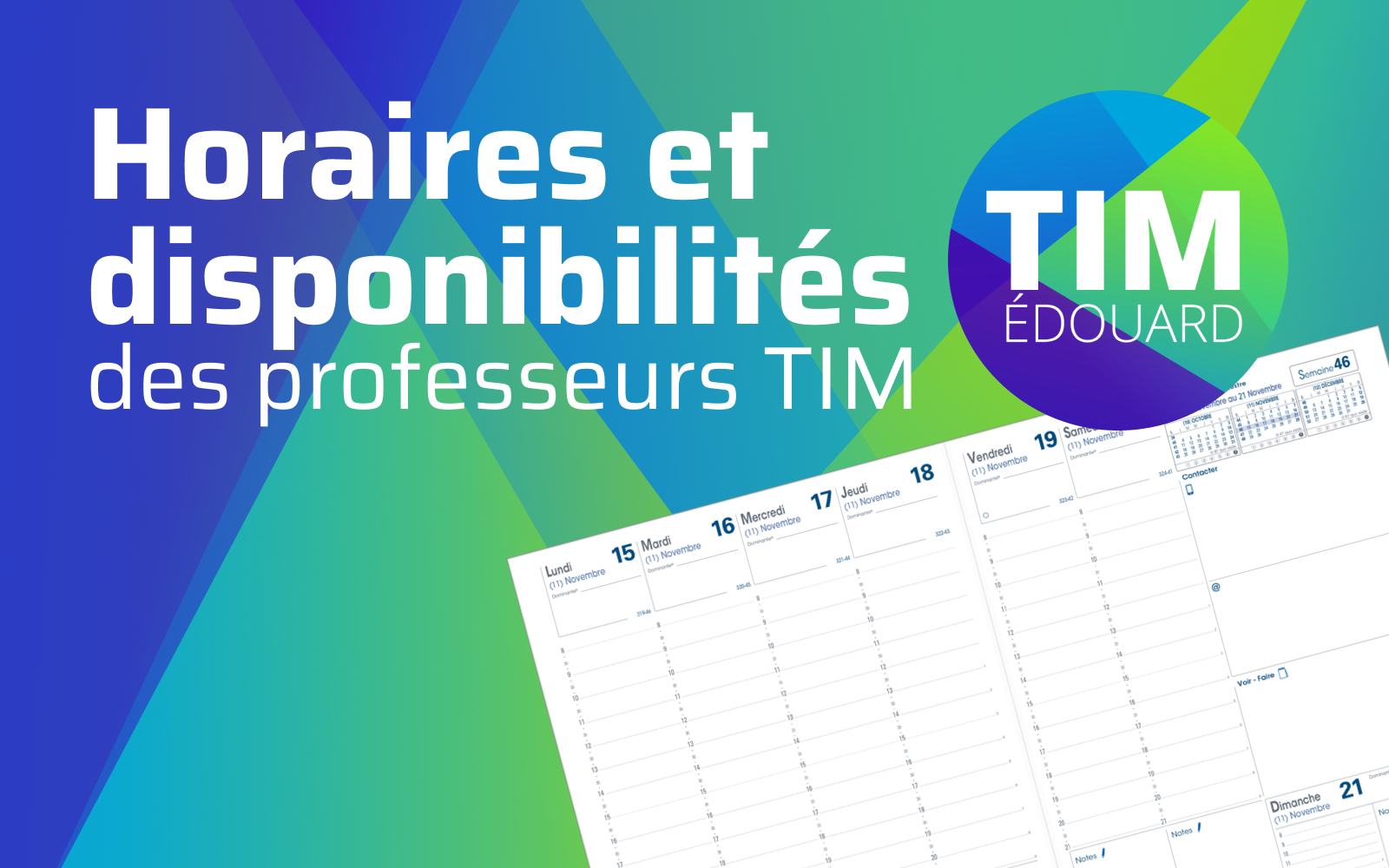 Horaires et disponibilités des professeur.e.s (pour te rencontrer en personne ou sur Teams)